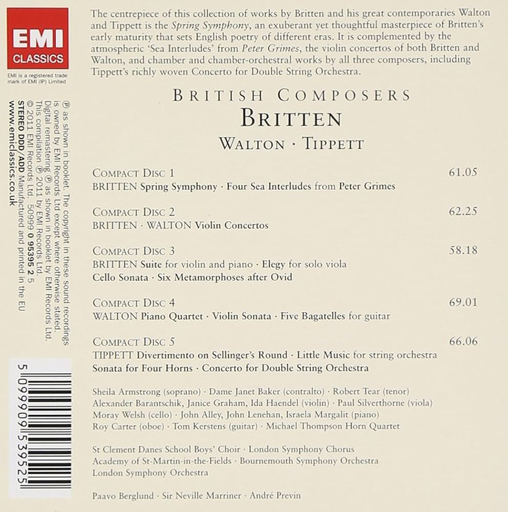 VARIOUS ARTISTS - British Composers: Britten Walton & Tippet